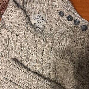 St. John's Bay Cream Cowl Neck Cable Knit Sweater